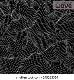 Abstract wave background. Vector design. 