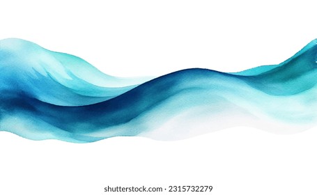 Abstract wave background. Vector illustration. Can be used for advertisingeting, presentation. Watercolor background. Turquoise, teal, green blue colored waves.