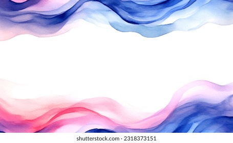 Fondo abstracto de la ola. Ilustración vectorial. Se puede usar para publicidad, presentación. Fondo acuarela. Azul, marina, índigo y rosa, rosa, olas de color ruidoso.