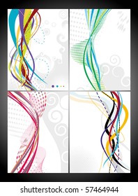 abstract wave background vector layout set