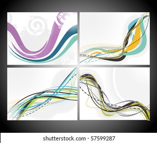 abstract wave background vector layout set