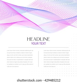 Abstract wave background vector. Pink blue vector background. Smoke wave design. Transparent color background. Perfect design element for any covers background or presentation.