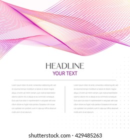 Abstract wave background vector. Pink vector background. Smoke wave design. Transparent color background. Perfect design element for any covers background or presentation.