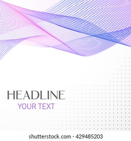 Abstract wave background vector. Purple blue vector background. Smoke wave design. Transparent color background. Perfect design element for any covers background or presentation.