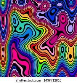 Abstract wave background vivid, multi colored, unusual water surface detail