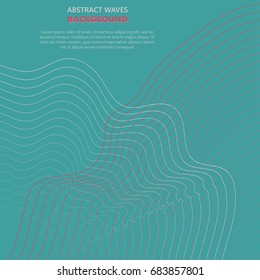 Abstract wave background, wavy color shape, brochure cover template. vector