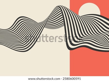 Abstract wave background, wavy stripes or lines.