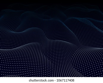 Abstract wave background. Wavy structure with dots. Vector illustration.
