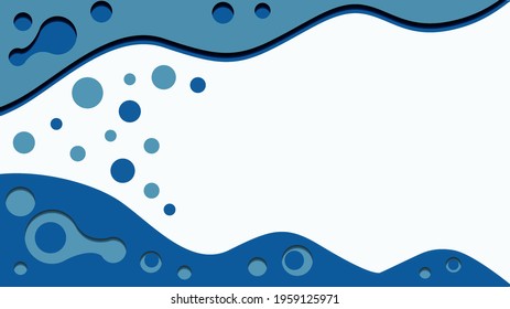 Abstract wave background with white space and blue color