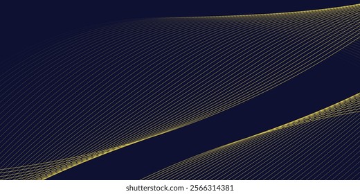Abstract wave background with yellow line color elements. Dynamic wave pattern. Modern flowing wavy lines.