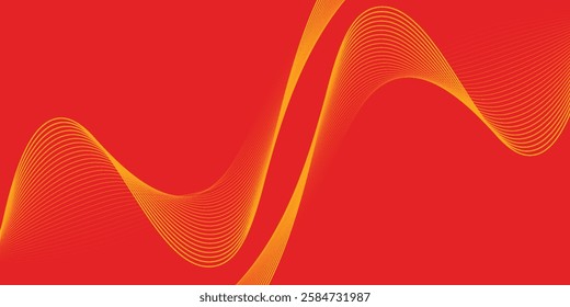 Abstract wave background with yellow line color element. Dynamic wave pattern. Modern flowing wavy lines. Futuristic technology concept. Suit for banner, poster, cover, brochure, flyer
