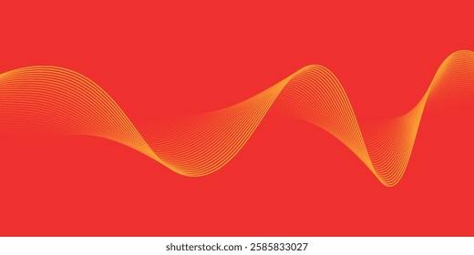 Abstract wave background with yellow line color elements. Dynamic wave pattern. Modern flowing wavy lines. Futuristic technology concept. vector illustration