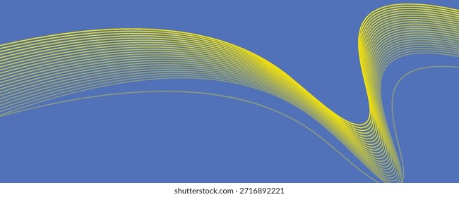 Abstract wave background with yellow line color element. Dynamic wave pattern. Modern flowing wavy lines. Futuristic technology concept. Suit for banner, poster, cover
