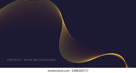 Abstract wave background with yellow and red line pattern. Dynamic wave pattern. Futuristic technology concept. Vector illustration
