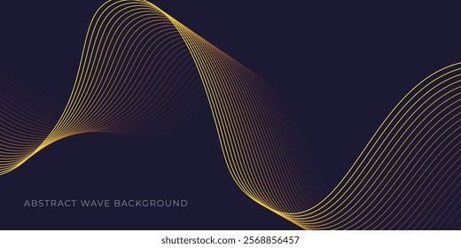 Abstract wave background with yellow and red line pattern. Dynamic wave pattern. Futuristic technology concept. Vector illustration