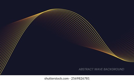 Abstract wave background with yellow and red line pattern. Dynamic wave pattern. Futuristic technology concept. Vector illustration