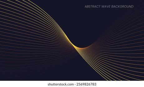 Abstract wave background with yellow and red line pattern. Dynamic wave pattern. Futuristic technology concept. Vector illustration