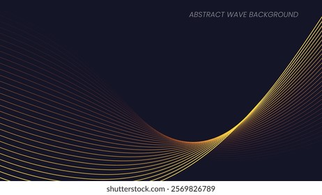 Abstract wave background with yellow and red line pattern. Dynamic wave pattern. Futuristic technology concept. Vector illustration