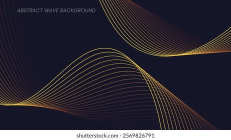 Abstract wave background with yellow and red line pattern. Dynamic wave pattern. Futuristic technology concept. Vector illustration