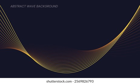 Abstract wave background with yellow and red line pattern. Dynamic wave pattern. Futuristic technology concept. Vector illustration