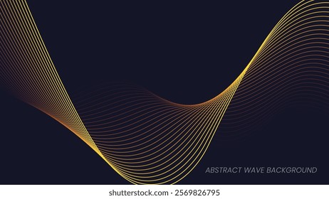 Abstract wave background with yellow and red line pattern. Dynamic wave pattern. Futuristic technology concept. Vector illustration