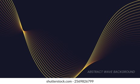 Abstract wave background with yellow and red line pattern. Dynamic wave pattern. Futuristic technology concept. Vector illustration