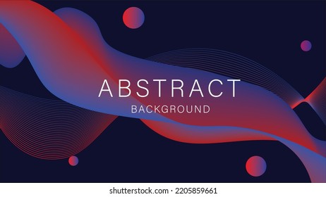 Abstract Wave Backgroundc dark blue and red wide banner layout design. Blue modern Red line blue wide banner background with circle  shapes decration
