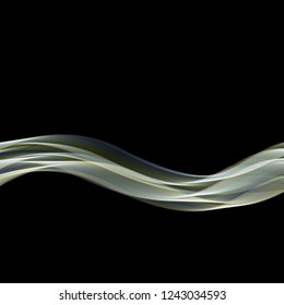 
Abstract wave background.Color transparent lines in the shape of a wave on a black background.