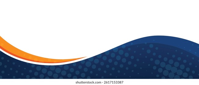 Abstract Wave Banner with Blue and Orange Accents
