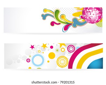 Abstract wave banners multi-colored, vector illustration.