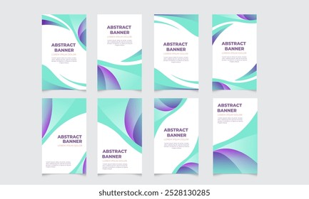 Abstract wave banners Vector illustration. Stand banner, Roll banner. Template brochure, flyer,business card