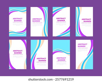 Abstract wave banners Vector illustration. Stand banner, Roll banner. Template brochure, flyer,business card