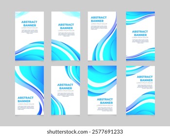 Abstract wave banners Vector illustration. Stand banner, Roll banner. Template brochure, flyer,business card