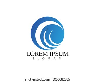Abstract Wave  Beach logo Flow Water Isolated