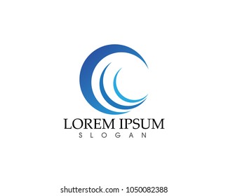 Abstract Wave  Beach logo Flow Water Isolated