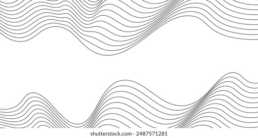 Fondo de líneas negras de onda Abstractas. Ilustración vectorial