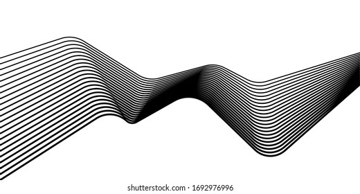 Ola abstracta en blanco y negro.