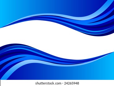 abstract wave blue background; clip-art