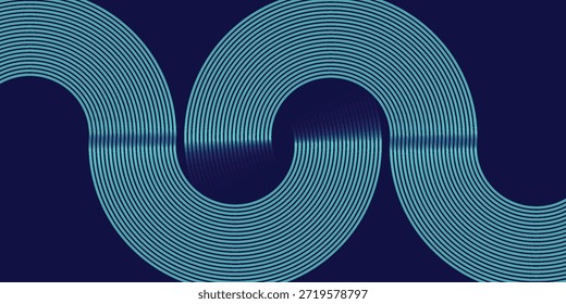 Abstrato Onda Azul Linhas Circulares Formas Elementos Decorativos Fundo, criando um pano de fundo moderno e elegante para design gráfico ou projetos artísticos, com seu fluido e design geométrico 171