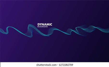 Abstract wave blue lines. dynamic element vector design template