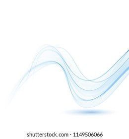 
Abstract wave of blue smoke on a white background