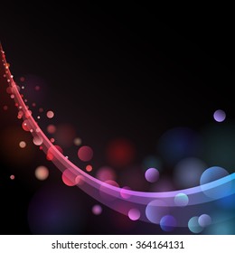 abstract wave and bokeh, circles and waves, flight of the comet