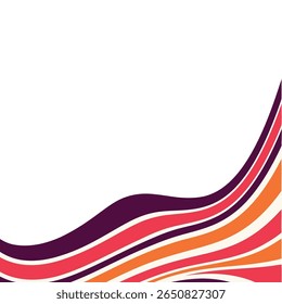 Abstract wave bottom, corner design template