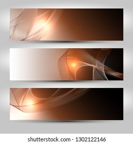 Abstract wave brown set