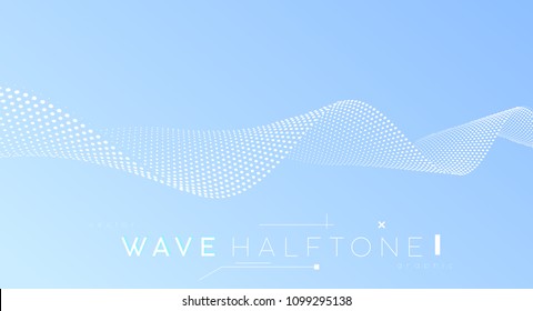 Abstract wave – business background. Halftone dots surface – minimal futuristic design. 