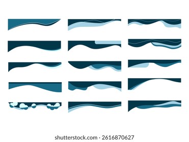 Abstract Wave Business Header Element Set