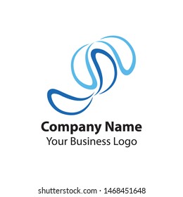 abstract wave business vector logo