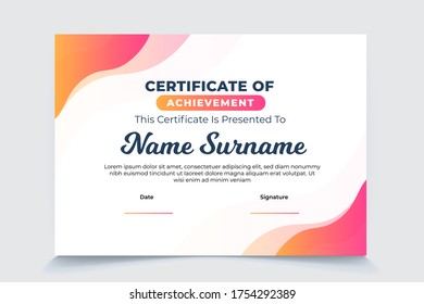 Abstract wave certificate of appreciation template.Trendy geometric design. Layered eps10 vector.