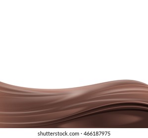 Abstract wave of chocolate background. Realistic vector illustration