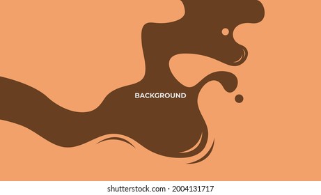 Abstract wave chocolates color background. Vector illustration with splash, dripping, and melted.